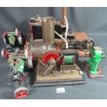 Collection of vintage steam engine items