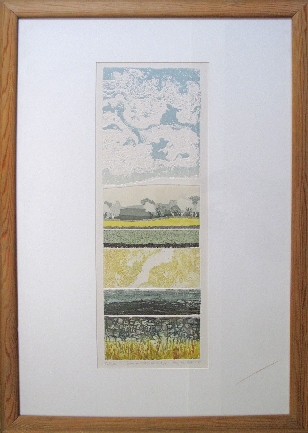 Brenda Hartill (British), Summer variations, etching in colours, signed and numbered, 82/200, 1986