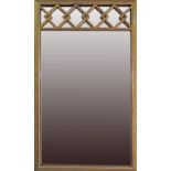 A rectangular gesso giltwood mirror, 97X55cm, 20th century.
