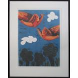 Frixos Papantoniou (Cyprus 1951- Britain), Limited edition linocut, Angels, signed and numbered 5/