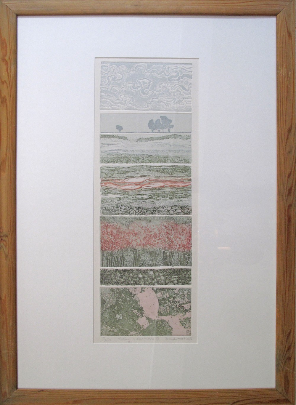 Brenda Hartill (British), Spring variations, etching in colours, signed and numbered 98/200, 1986