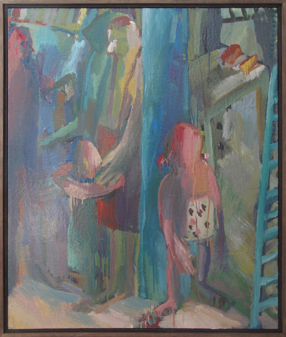 Messinis Yiannis (Greece 1960-), Figures, signed and dated 1991, 100X82cm