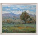Hector Doukas (Greek 1885-1969) landscape signed lower right, oil on canvas. 50X60cm