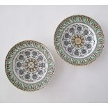 A pair of English ceramic plates, D26cm, Aesthetic Movement - William BROWNFIELD transferware,