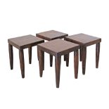 Four small wine tables 25X25cm, H32cm. (4)