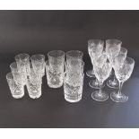 A collection of eleven vintage hand made full crystal table glass, hand cut lead crystal - Fan and