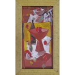 Christos Foukaras (Cyprus 1944) Still Life, oil on board, 29X14cm signed and dated 13.