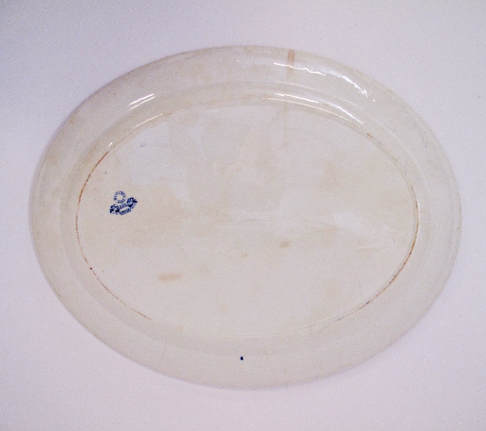 A large meat serving oval ceramic dish in blue and white Chippendale pattern by Knowsley - - Image 2 of 3