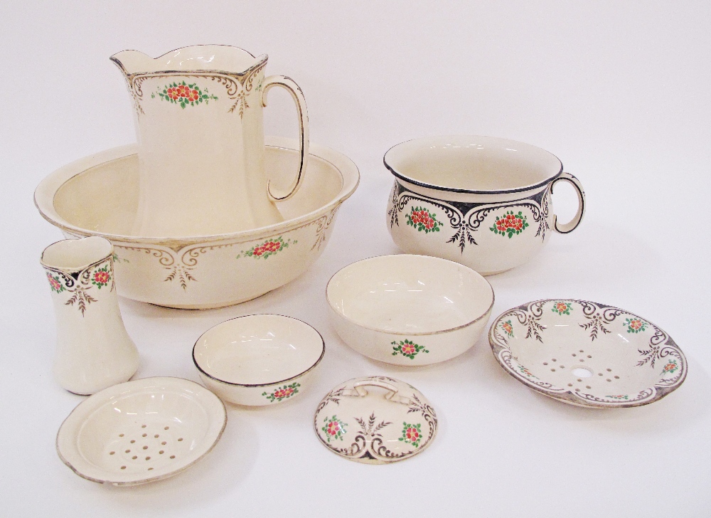 An Adderley's Ltd ceramic wash jug and basin set, 'manufactured for Harrod's Ltd, Brompton Rd SW', - Image 2 of 6