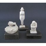 A collection of three carved ivory figures probably Hindu, c19th century, weight 222g, the nude