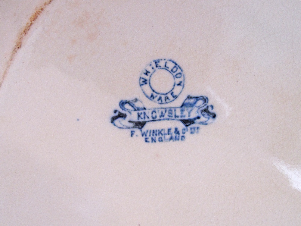 A large meat serving oval ceramic dish in blue and white Chippendale pattern by Knowsley - - Image 3 of 3