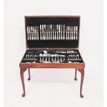 A set of Sheffield silver plated cutlery for twelve places comprising 12 dinner knives, 12 dinner