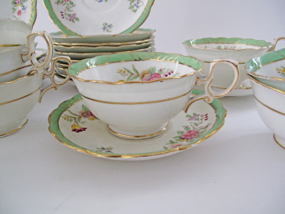 An English Paragon China part tea set comprising 9 tea cups and 12 saucers, 7 cake plates, and a - Image 3 of 7