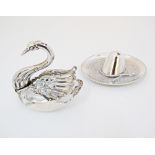 A Swan salt cellar Hallmarked W.Germany silver 835 ALBO