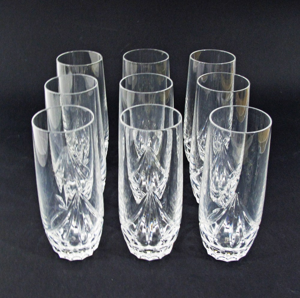 Nine crystal tall tumblers