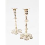 A pair of Myers silver plated candle sticks