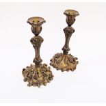 A pair of Art Nouveau gilt bronze candlesticks