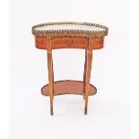 A Louis XV style kidney shaped two tier side table