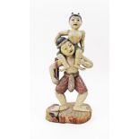 A 20th century painted wood sculpture from Thailand