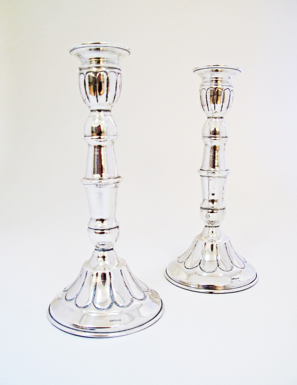 A pair of Cypriot silver candlesticks