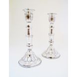 A pair of Cypriot silver candlesticks