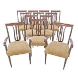 A set of twelve mahogany dining chairs