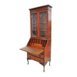 A Victorian walnut Bureau / bookcase