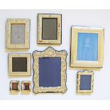 A collection of silver plated photo frames