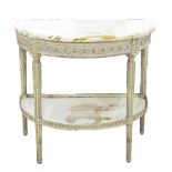 A fine Italian 18th century style grey painted console table