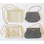 Vintage ladies handbags with glass beads