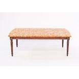 A red marble center coffee table
