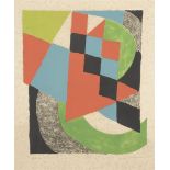 Sonia DELAUNAY (1885-1979). Composition au damier. Lithographie en couleurs. Épreuve [...]