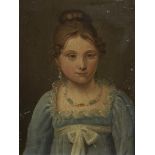 École française fin XVIIIe siècle-début XIXe siècle. Portrait de jeune femme à [...]