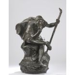 Henri-Daniel CONTENOT (XIXe-XXe siècle). Oedipe méditant. Chef-modèle en bronze à [...]