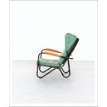 PIERRE GUARICHE 1926-1995 Fauteuil à oreilles modèle « Prefacto » Métal laqué [...]