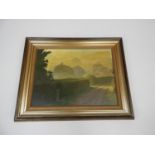 Framed Oil on Canvas - A Lane in Clunton Signed Noel Shepherdson - Visible Picture 15.5” x 11.5”