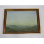 Oil on Canvas in Gilt Frame - Welsh Hills - Visible Picture 29 x 20"