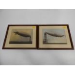 2x Framed Pictures of an R100 and R101 Airship