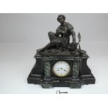 Miroy Feres 30 Day Movement Clock with Art Nouveau Bronze Knight Finial - Working with Key