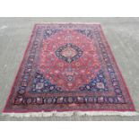 Large Patterned Rug - Red Ground - 8ft 3" x 10ft 9"