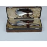 Birmingham Silver Hand Mirror and Faux Tortoiseshell Comb