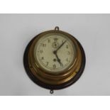 Oak Mounted Ships Brass Clock - 9” Diameter