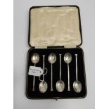 Boxed Set of 6x Sterling Silver Coffee Spoons - Birmingham 1936