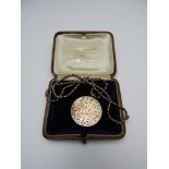 Victorian Unmarked Gold Locket on 9ct Gold Belcher Chain