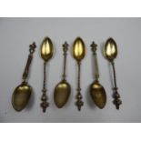 6x Continental Silver Teaspoons - 2x A/F