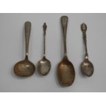 4x Sterling Silver Spoons - to include Apostle Spoon