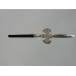 A Silver Letter Opener in the Form of a Halberd (a Combined Spear & Battle Axe), with a Wooden