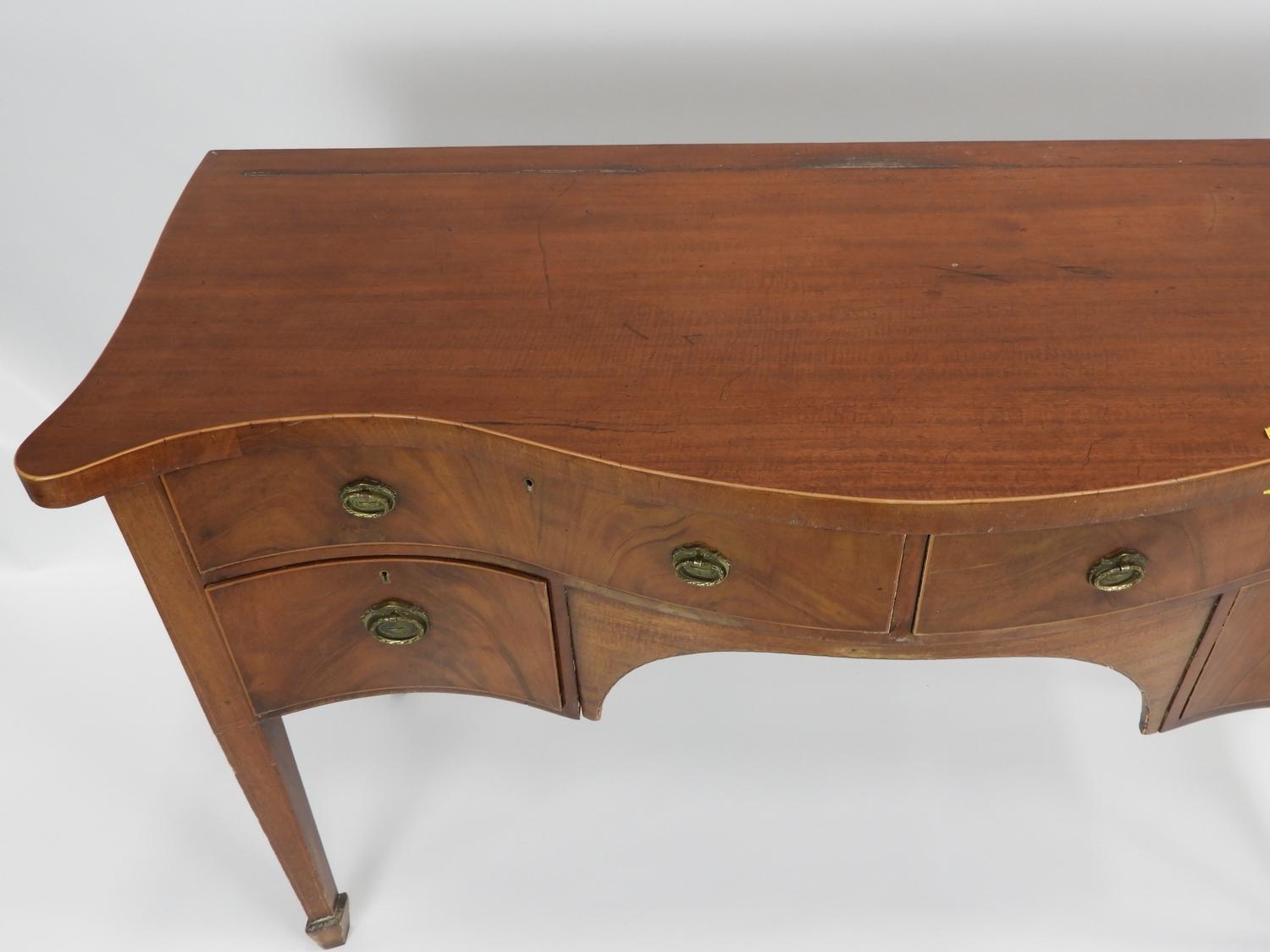 Edwardian Mahogany Serpentine Sideboard - 54x 34x 21" - Image 3 of 4