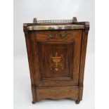 Edwardian Rosewood Inlaid Marble Topped Perdonium 23" high