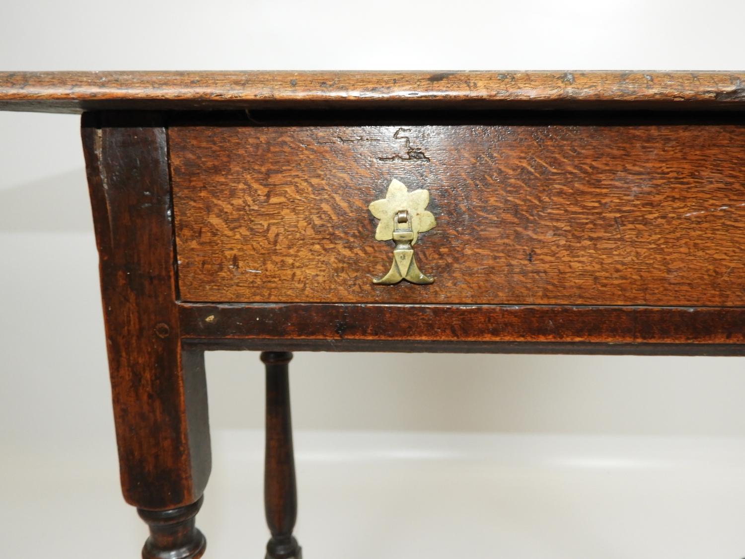 19th Century Oak Side Table with Single Drawer - 31x 19x 29" high - Image 3 of 3